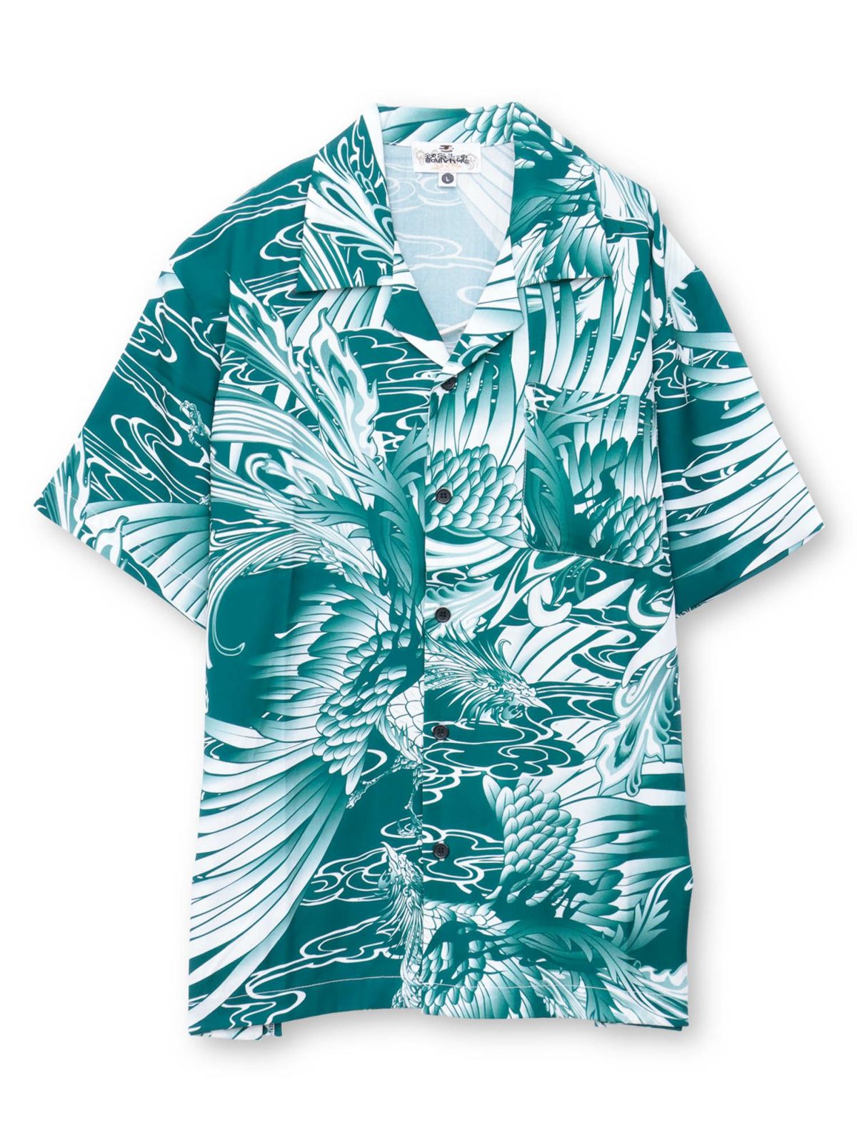 【絡繰魂】“鳳凰”総柄プリントアロハシャツ