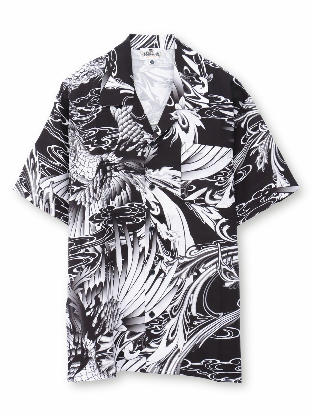 【絡繰魂】“鳳凰”総柄プリントアロハシャツ