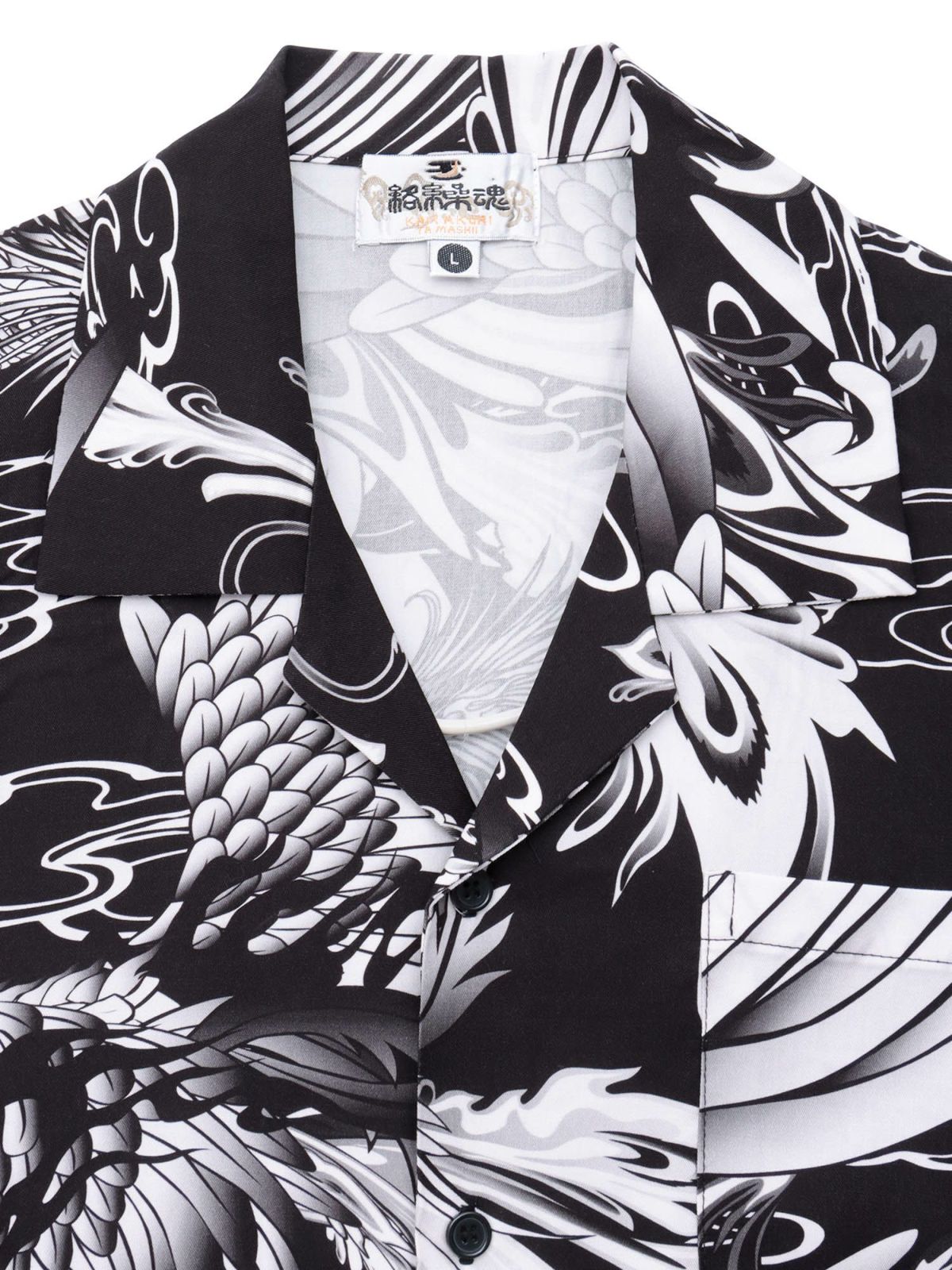 【絡繰魂】“鳳凰”総柄プリントアロハシャツ