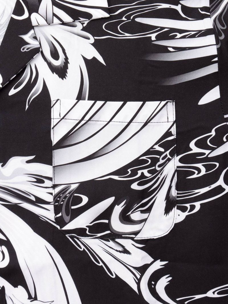 【絡繰魂】“鳳凰”総柄プリントアロハシャツ
