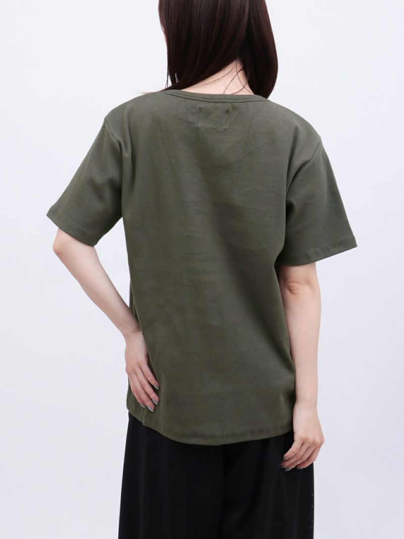 【DAZZLE】ロゴ刺繍 テレコ素材クルーネックTシャツ