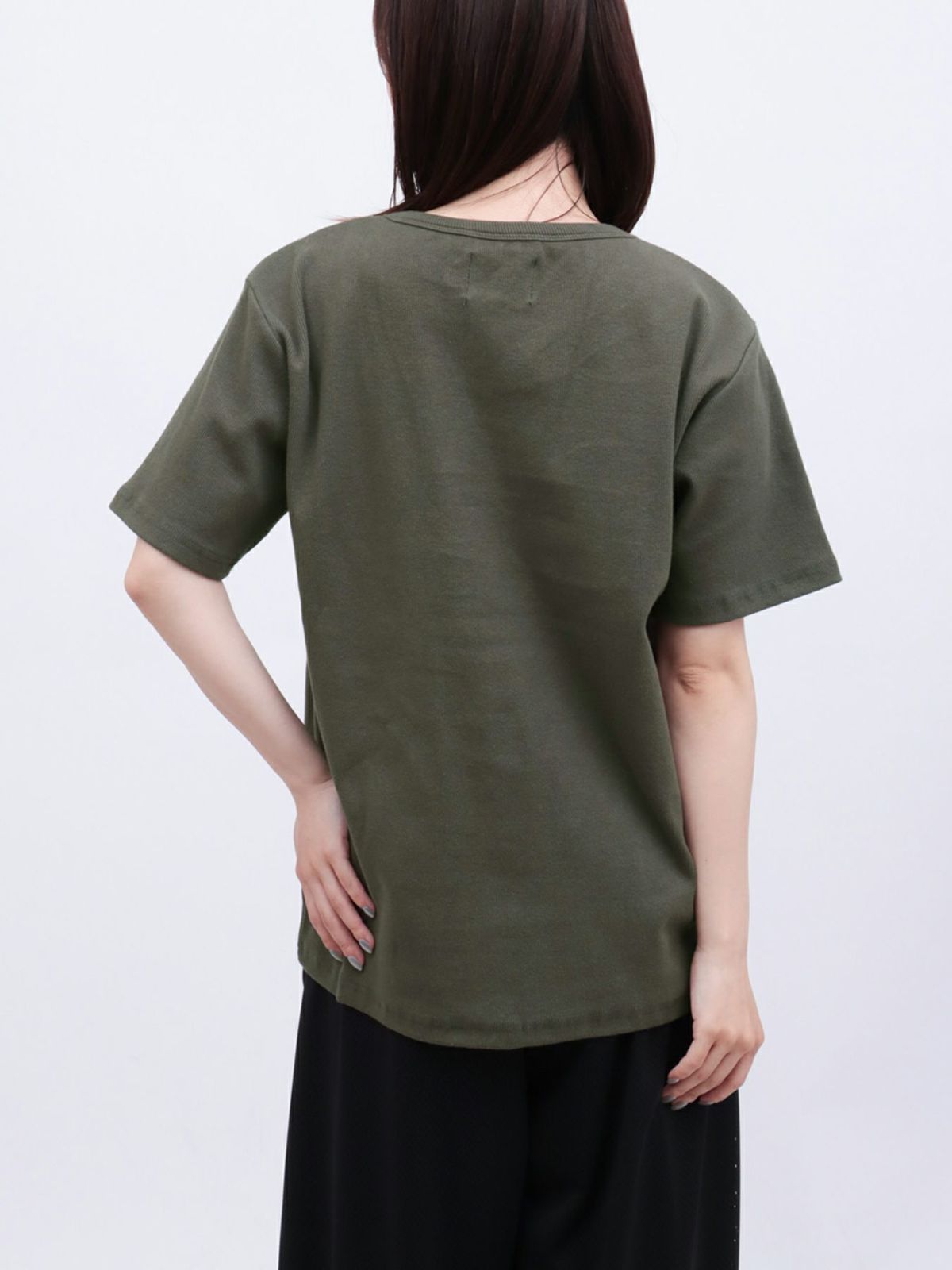 【DAZZLE】ロゴ刺繍 テレコ素材クルーネックTシャツ