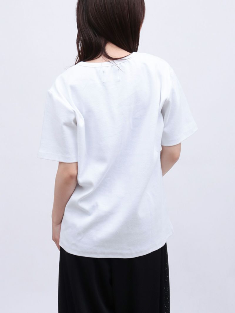 【DAZZLE】ロゴ刺繍 テレコ素材クルーネックTシャツ