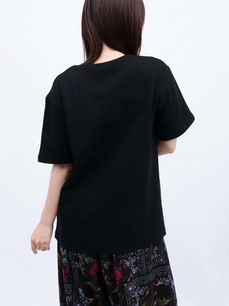 【DAZZLE】ロゴ刺繍 テレコ素材クルーネックTシャツ