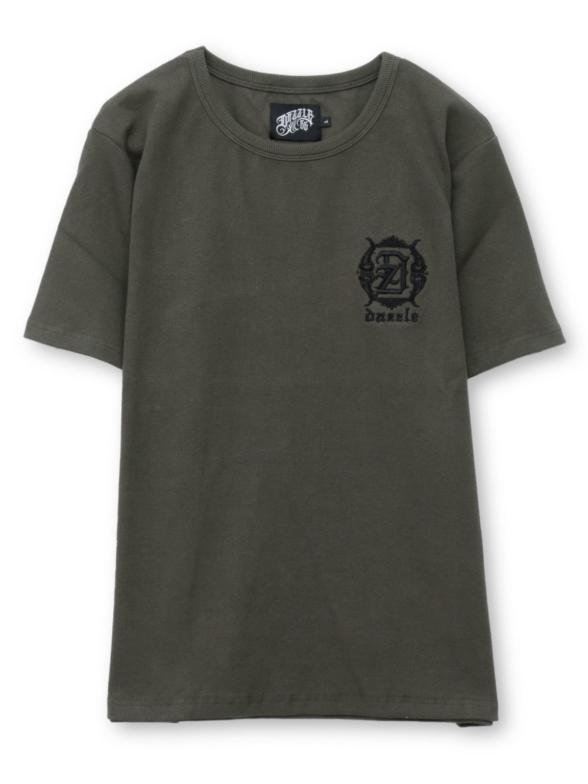 【DAZZLE】ロゴ刺繍 テレコ素材クルーネックTシャツ