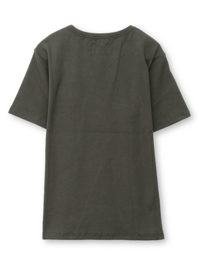 【DAZZLE】ロゴ刺繍 テレコ素材クルーネックTシャツ