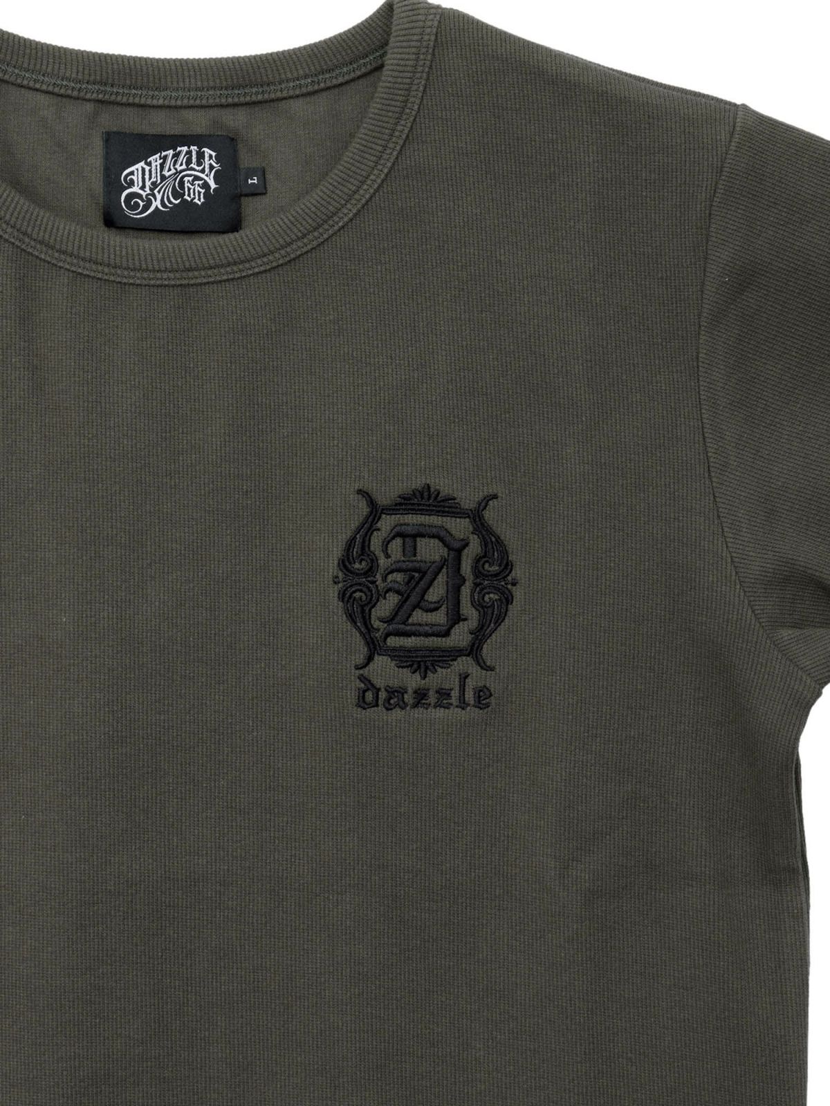 【DAZZLE】ロゴ刺繍 テレコ素材クルーネックTシャツ