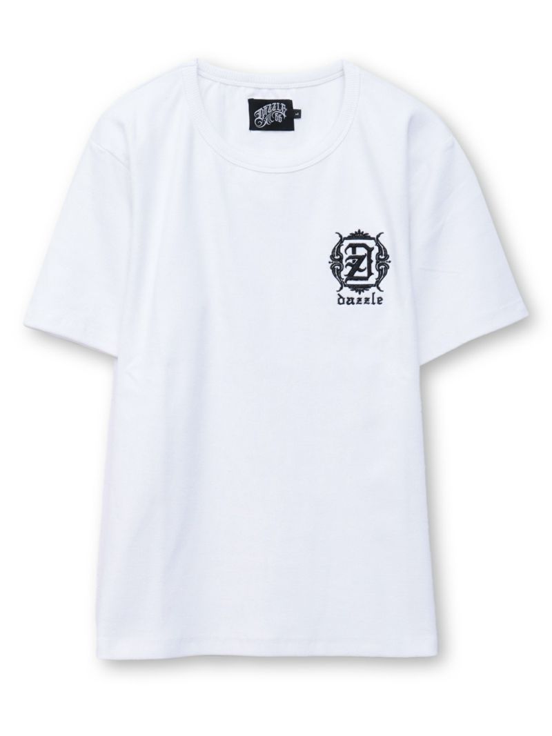 【DAZZLE】ロゴ刺繍 テレコ素材クルーネックTシャツ