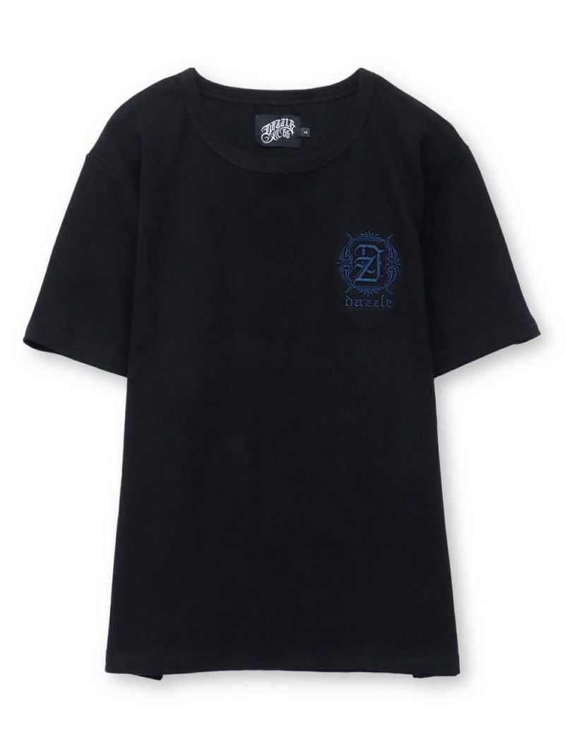 【DAZZLE】ロゴ刺繍 テレコ素材クルーネックTシャツ