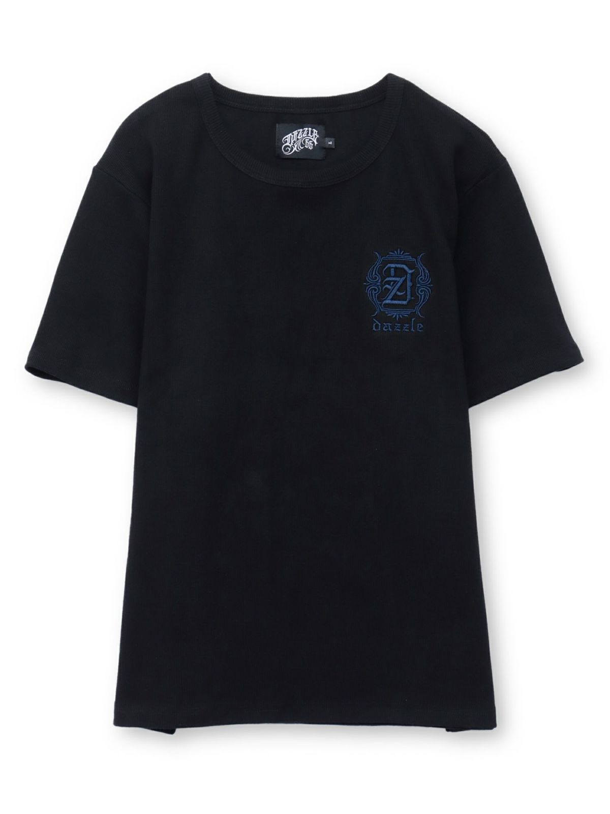 【DAZZLE】ロゴ刺繍 テレコ素材クルーネックTシャツ