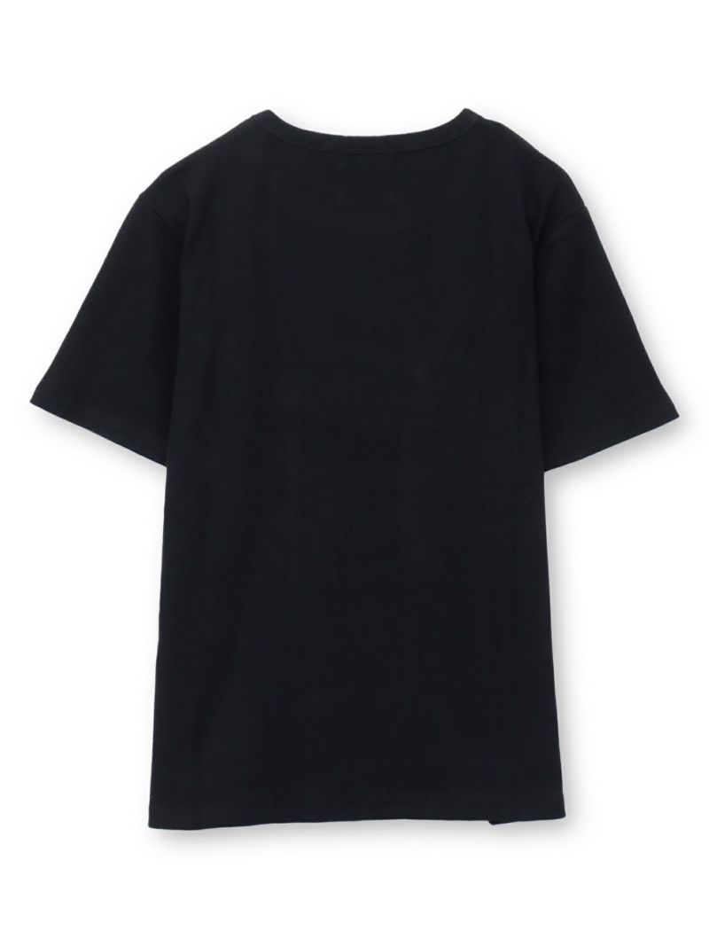 【DAZZLE】ロゴ刺繍 テレコ素材クルーネックTシャツ