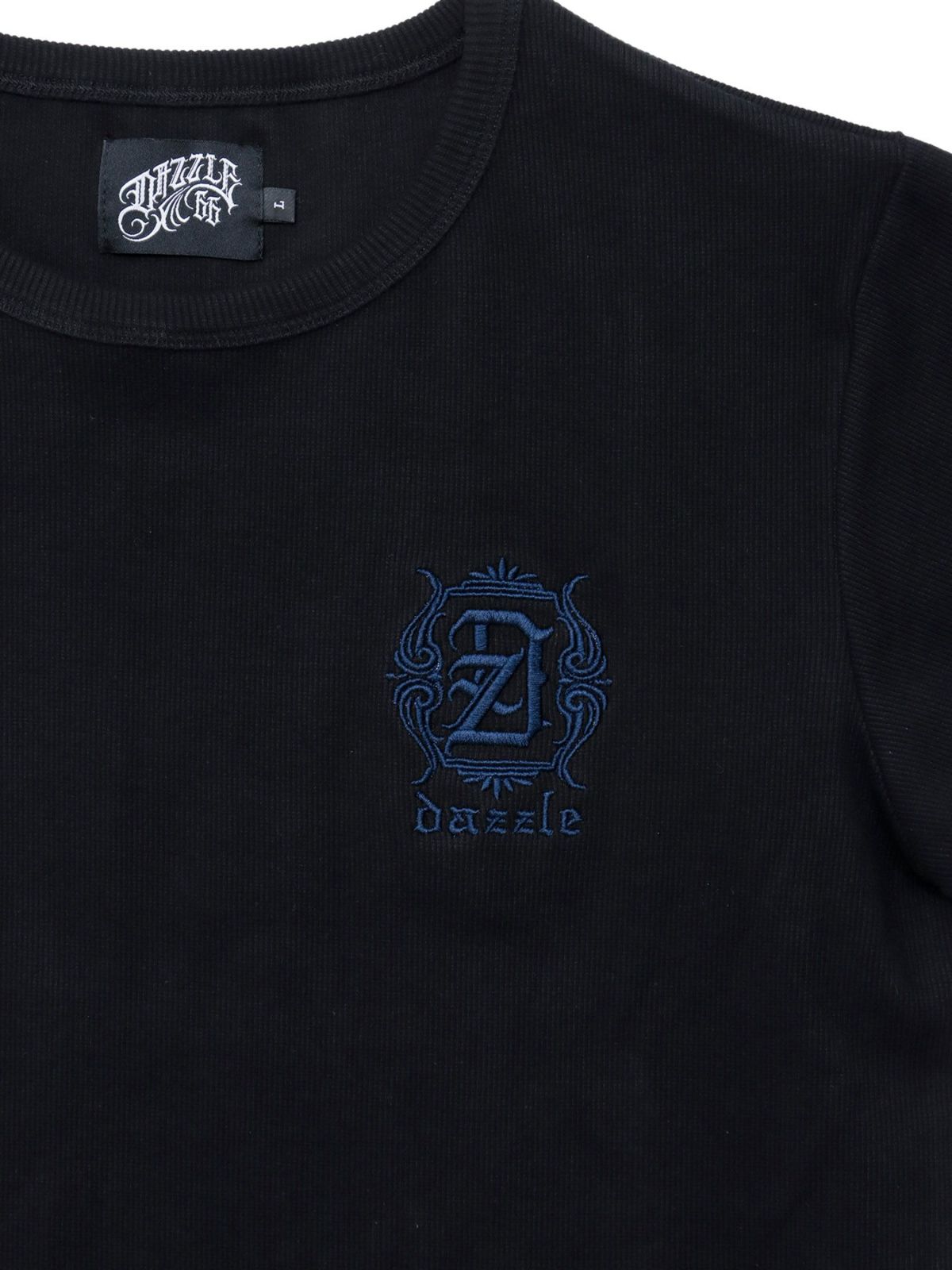 【DAZZLE】ロゴ刺繍 テレコ素材クルーネックTシャツ