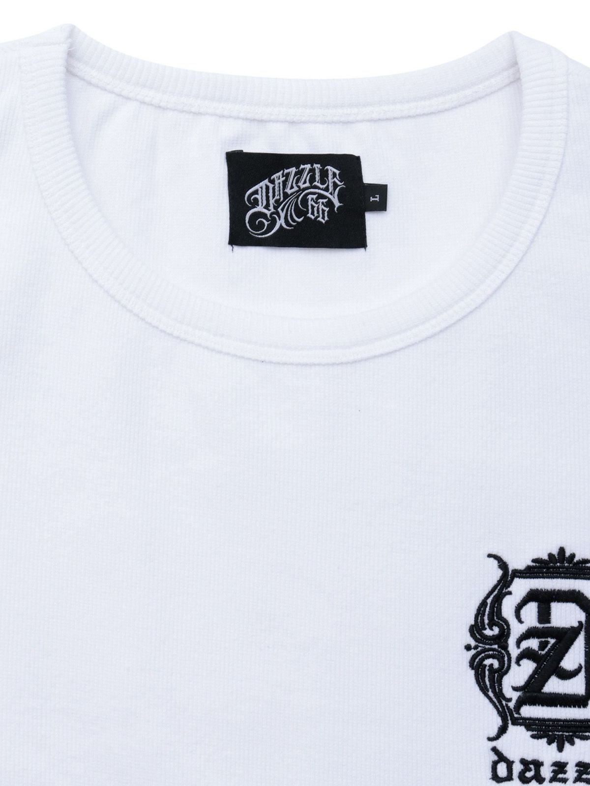 【DAZZLE】ロゴ刺繍 テレコ素材クルーネックTシャツ