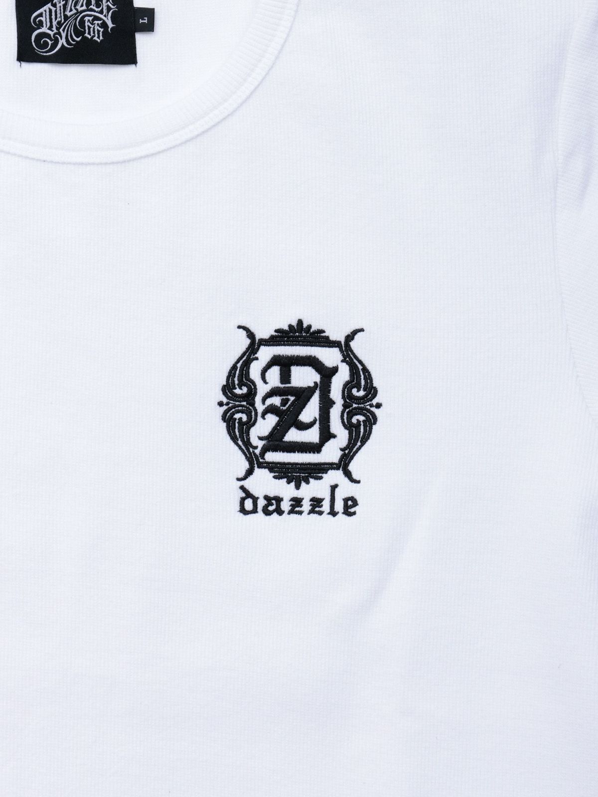 【DAZZLE】ロゴ刺繍 テレコ素材クルーネックTシャツ