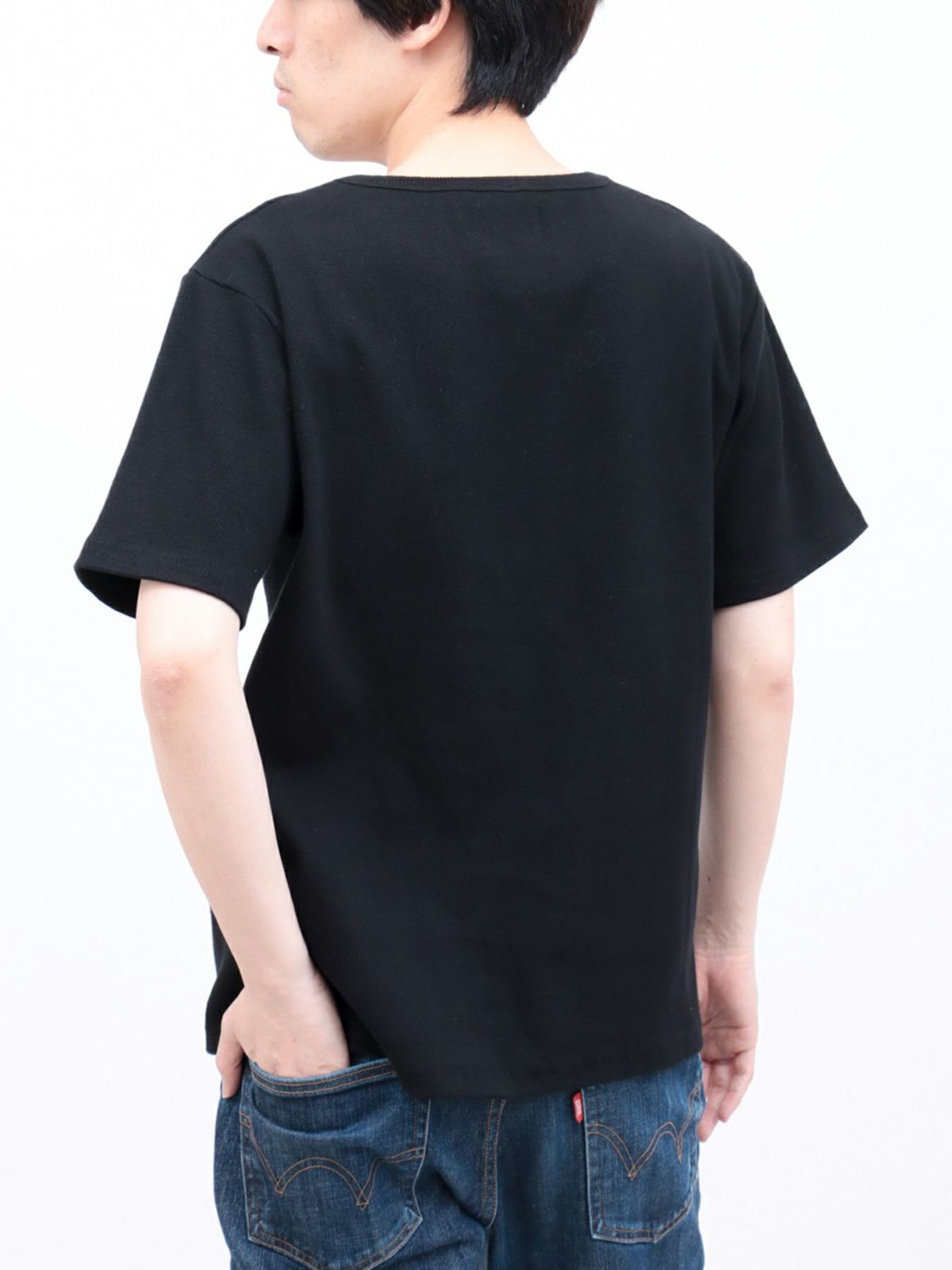 【DAZZLE】ロゴ刺繍 テレコ素材クルーネックTシャツ