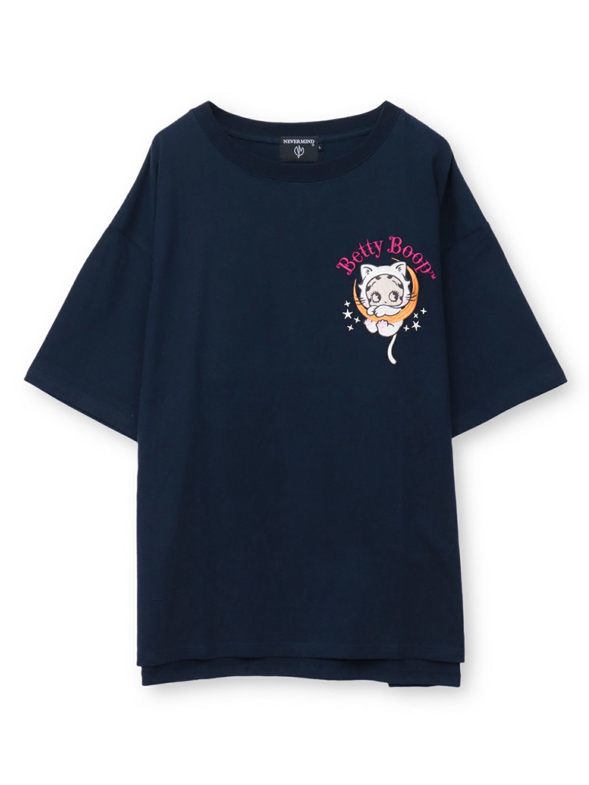 【BETTY BOOP】“黒猫&白猫ベイビーベティ”刺繍入りTシャツ〔別注〕
