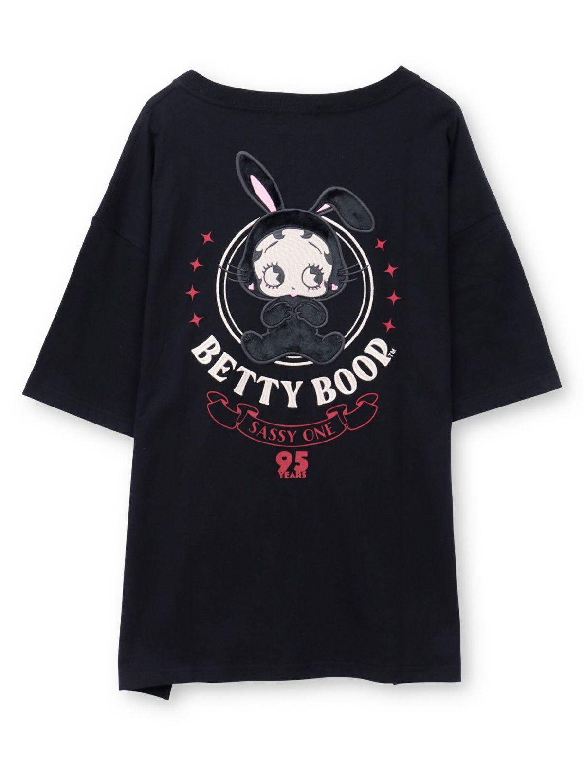 【BETTY BOOP】“黒うさぎベイビーベティ”刺繍入りTシャツ〔別注〕