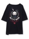 【BETTY BOOP】“黒うさぎベイビーベティ”刺繍入りTシャツ〔別注〕