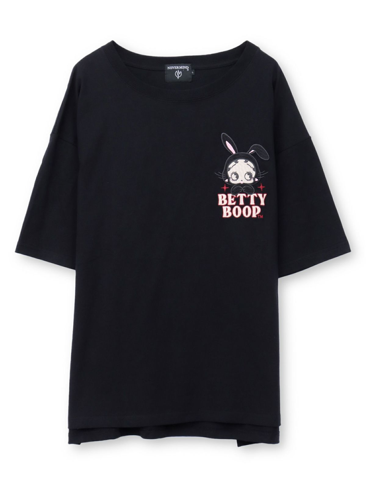 【BETTY BOOP】“黒うさぎベイビーベティ”刺繍入りTシャツ〔別注〕