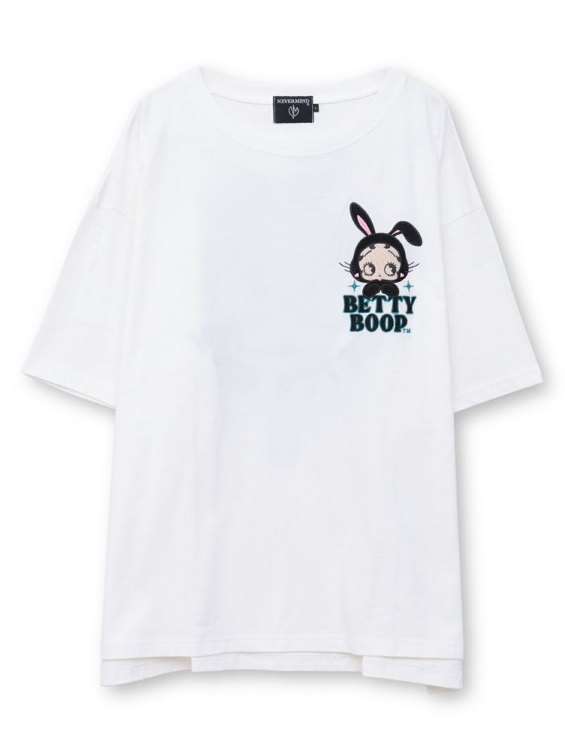 【BETTY BOOP】“黒うさぎベイビーベティ”刺繍入りTシャツ〔別注〕