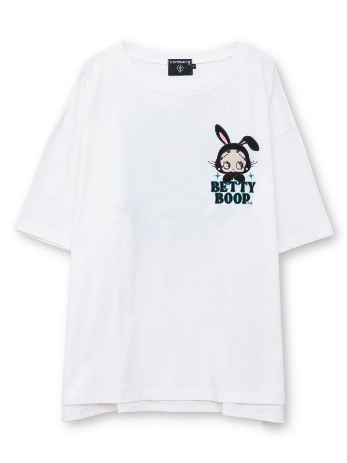 【BETTY BOOP】“黒うさぎベイビーベティ”刺繍入りTシャツ〔別注〕