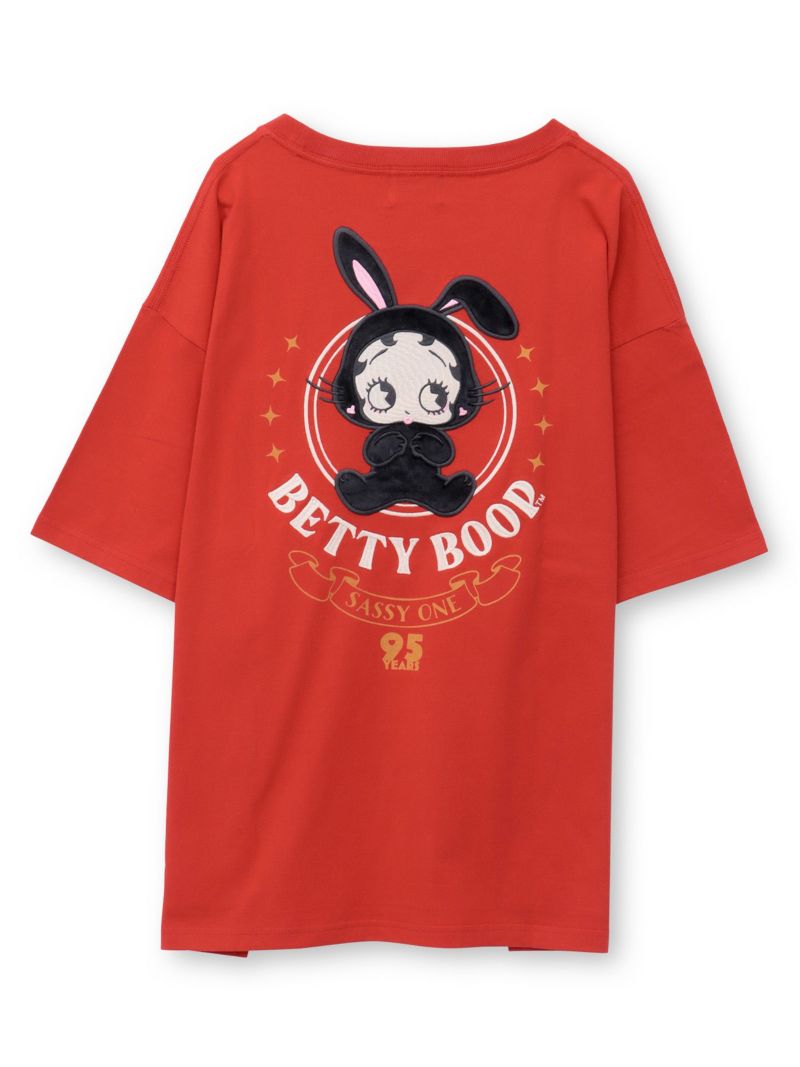 【BETTY BOOP】“黒うさぎベイビーベティ”刺繍入りTシャツ〔別注〕