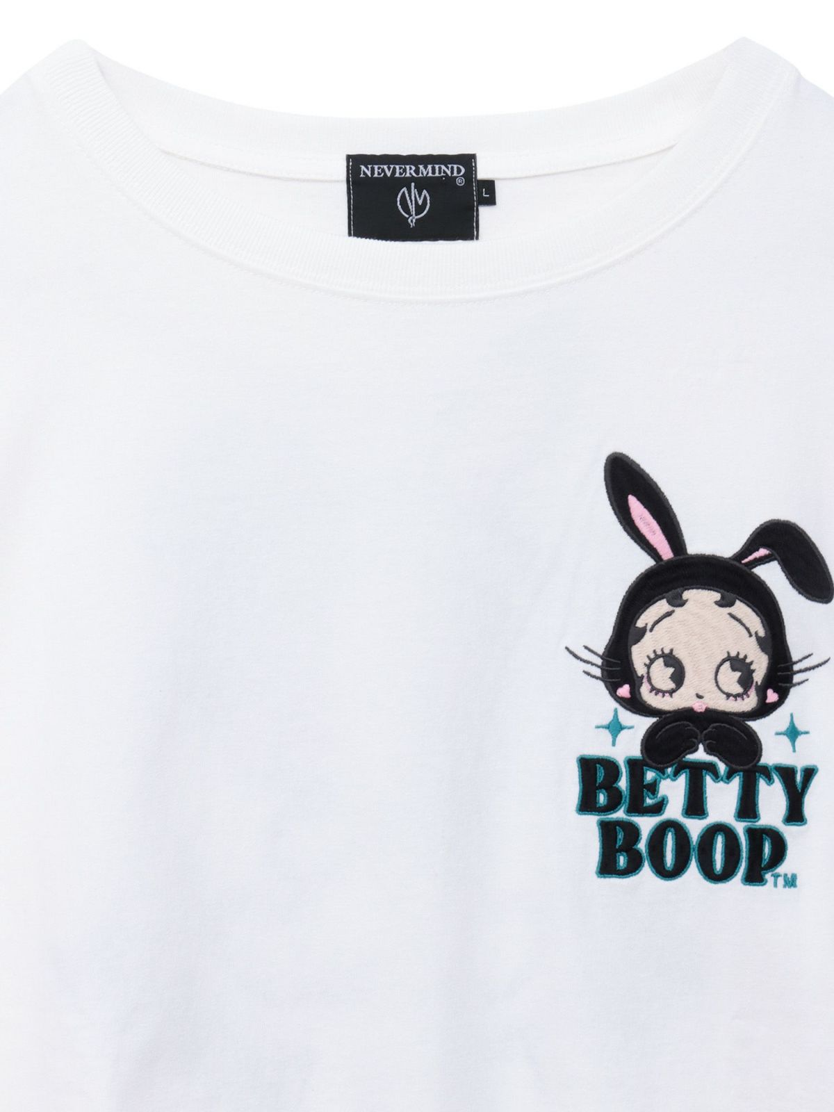 【BETTY BOOP】“黒うさぎベイビーベティ”刺繍入りTシャツ〔別注〕