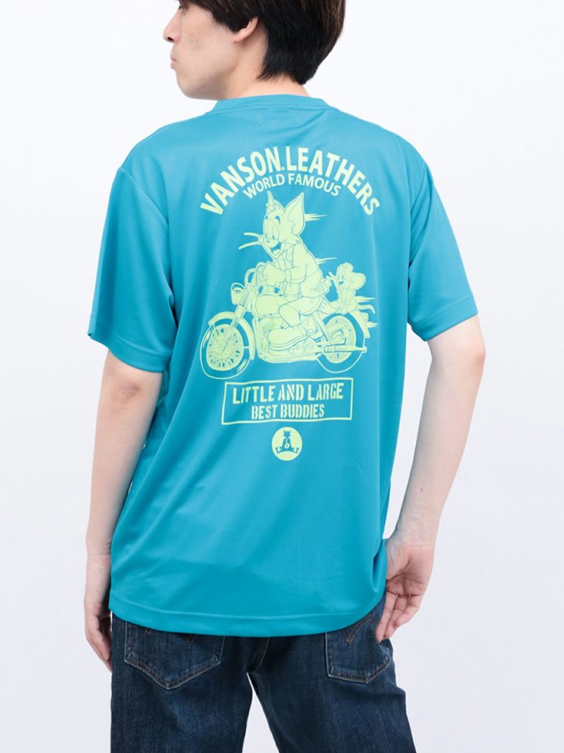 【VANSON×TOM and JERRY】“バイカーズトムジェリ”DRY素材Tシャツ