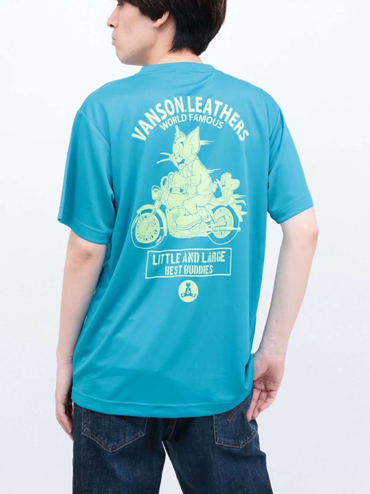 【VANSON×TOM and JERRY】“バイカーズトムジェリ”DRY素材Tシャツ