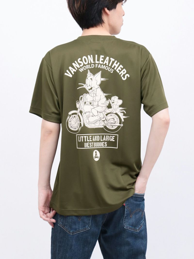 【VANSON×TOM and JERRY】“バイカーズトムジェリ”DRY素材Tシャツ