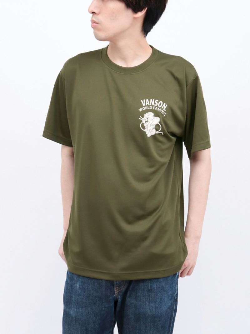 【VANSON×TOM and JERRY】“バイカーズトムジェリ”DRY素材Tシャツ