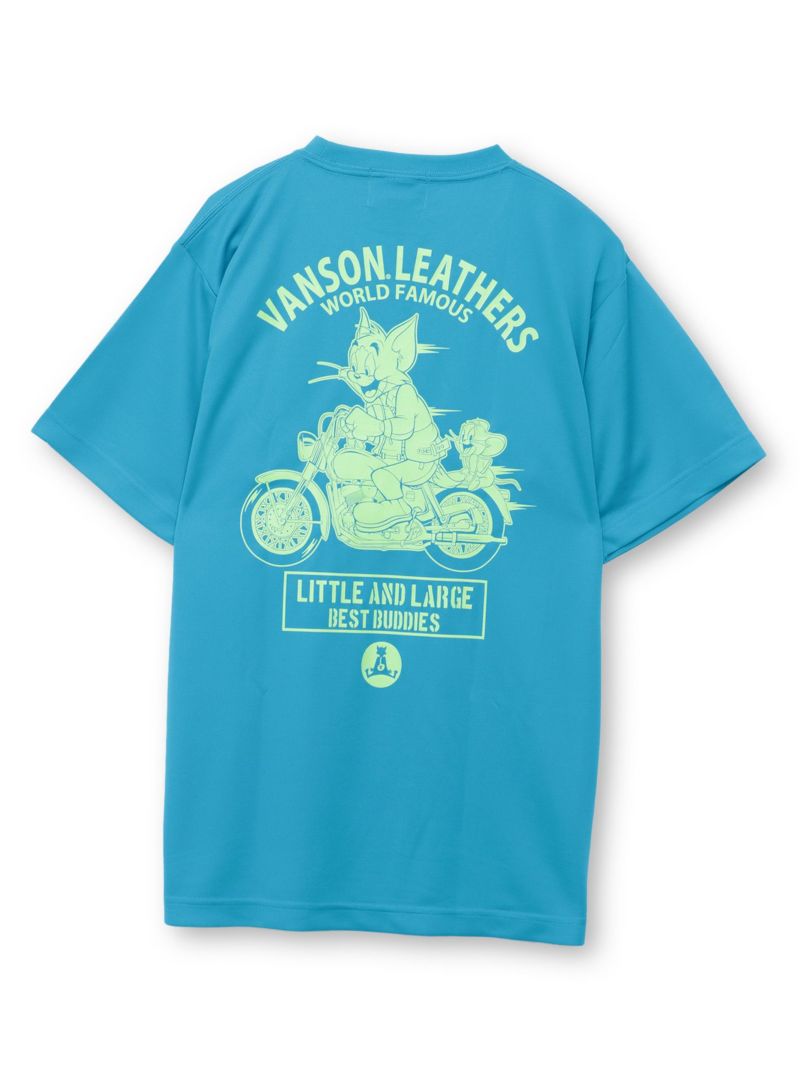 【VANSON×TOM and JERRY】“バイカーズトムジェリ”DRY素材Tシャツ