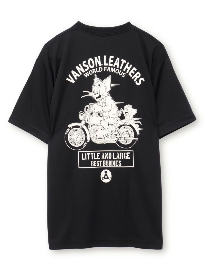 【VANSON×TOM and JERRY】“バイカーズトムジェリ”DRY素材Tシャツ