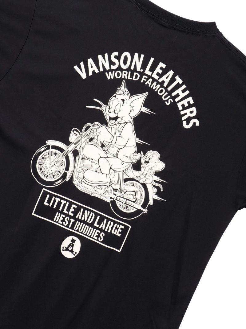 【VANSON×TOM and JERRY】“バイカーズトムジェリ”DRY素材Tシャツ