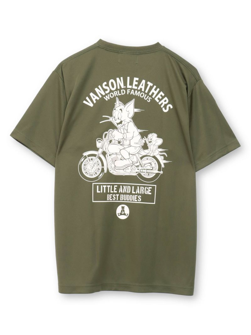 【VANSON×TOM and JERRY】“バイカーズトムジェリ”DRY素材Tシャツ