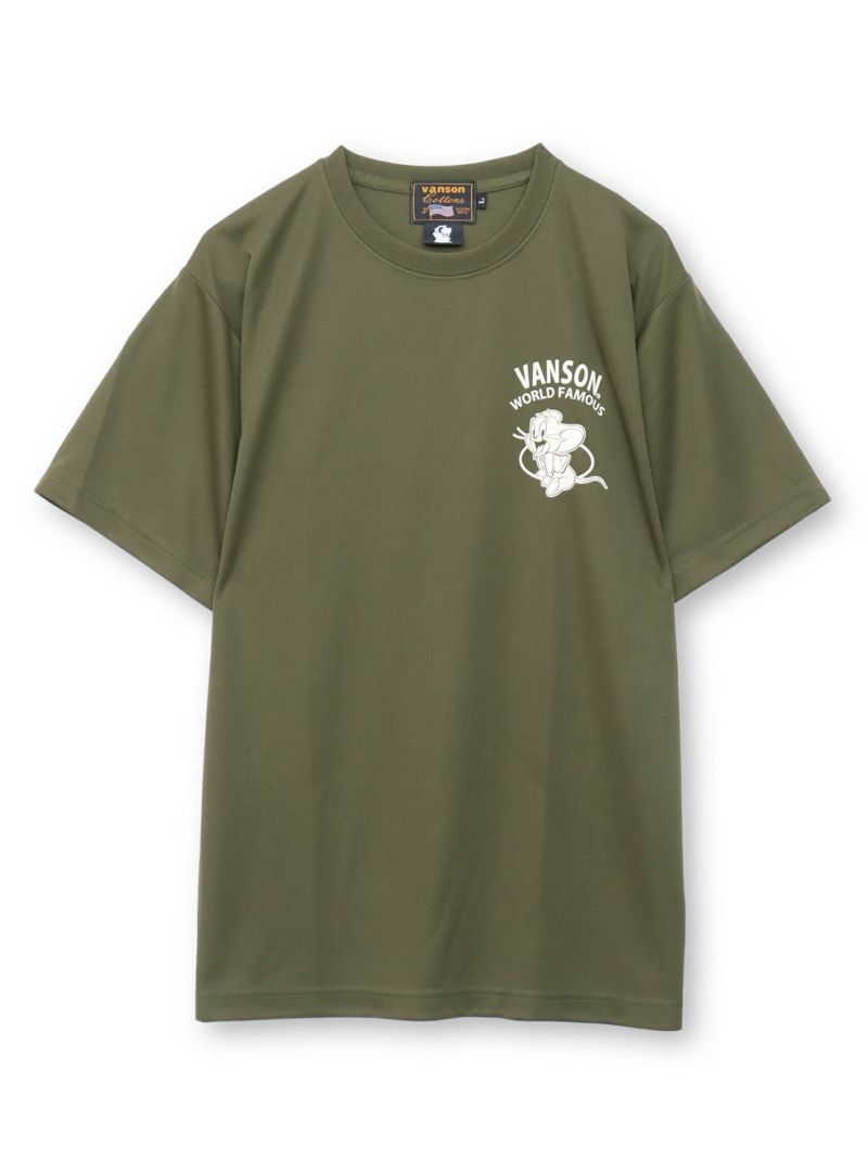 【VANSON×TOM and JERRY】“バイカーズトムジェリ”DRY素材Tシャツ