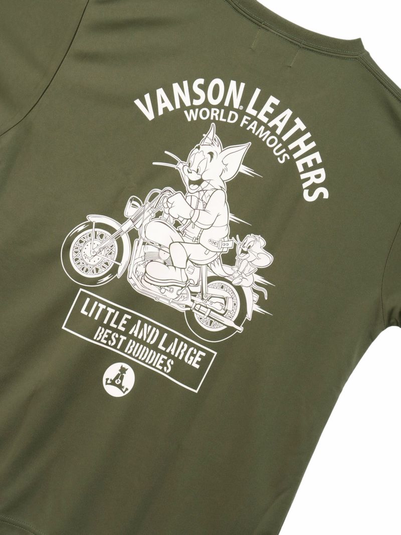 【VANSON×TOM and JERRY】“バイカーズトムジェリ”DRY素材Tシャツ