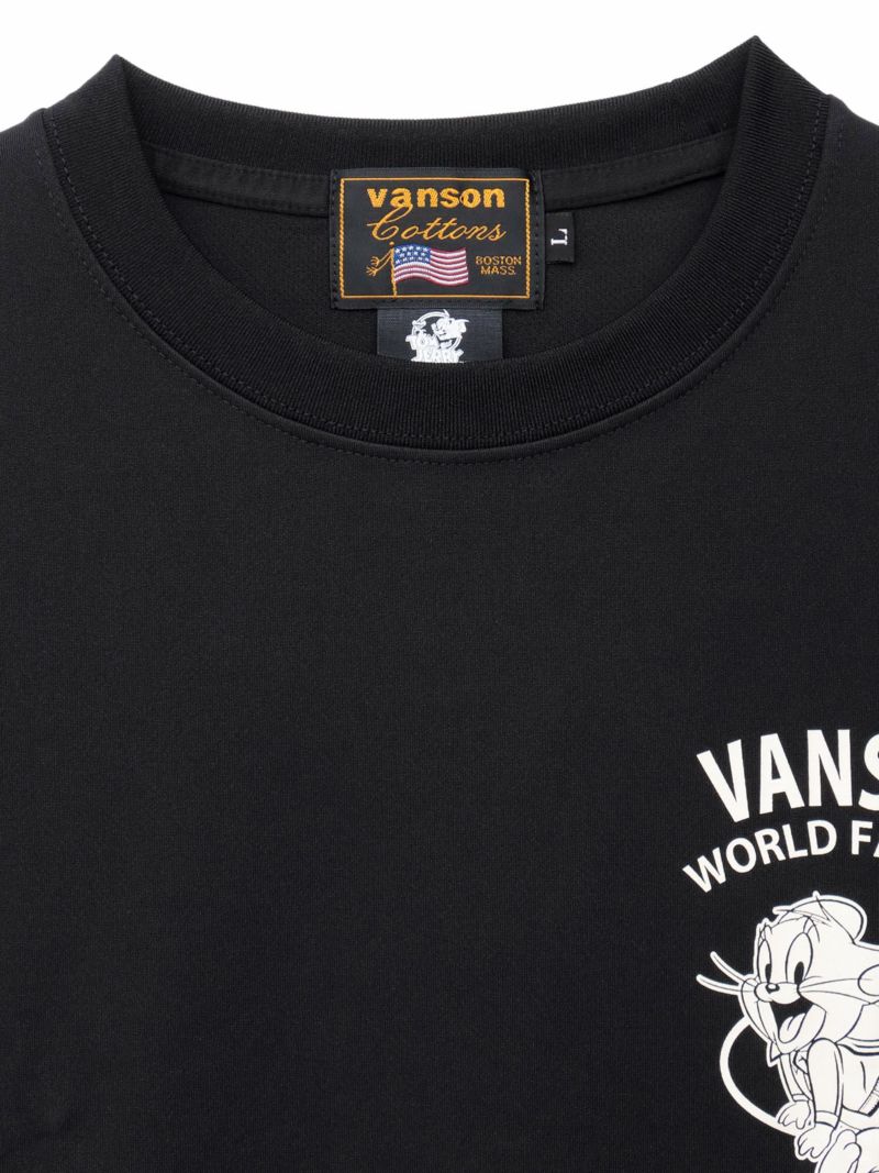 【VANSON×TOM and JERRY】“バイカーズトムジェリ”DRY素材Tシャツ