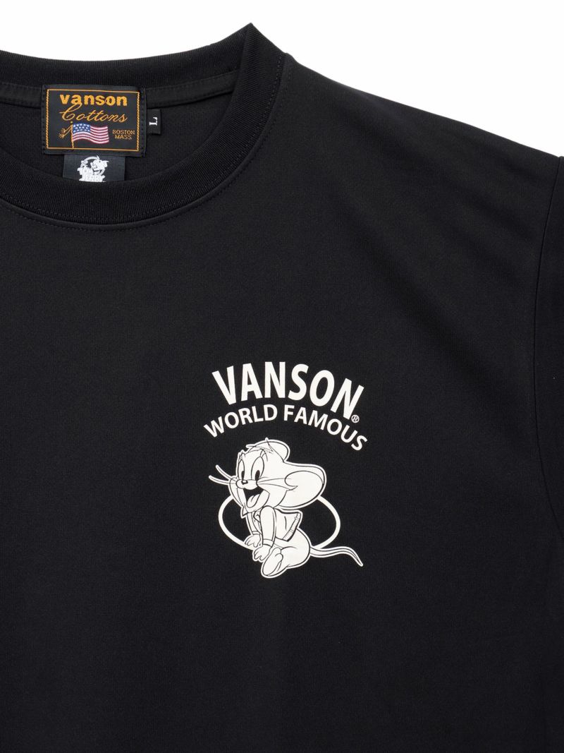 【VANSON×TOM and JERRY】“バイカーズトムジェリ”DRY素材Tシャツ