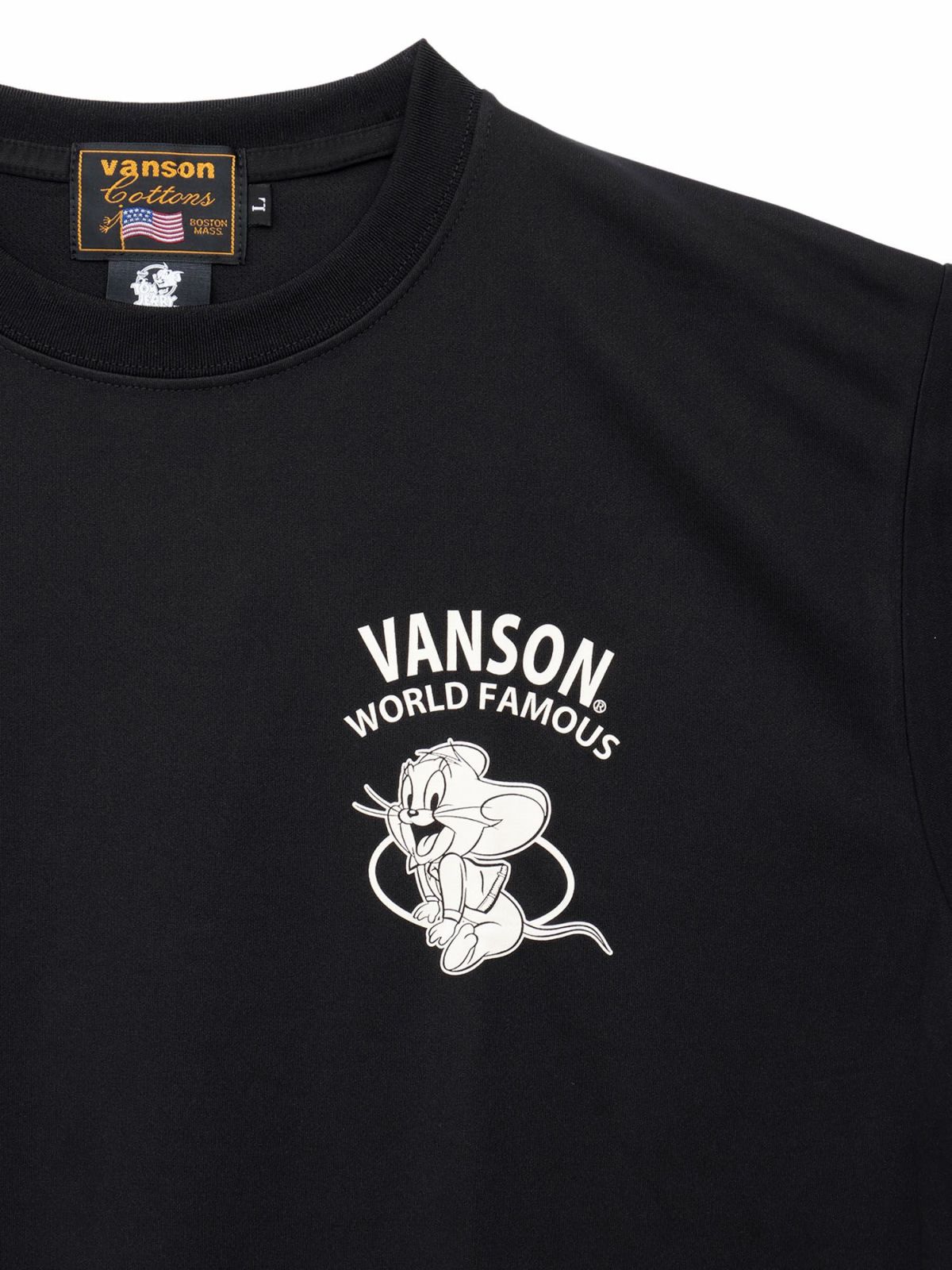 【VANSON×TOM and JERRY】“バイカーズトムジェリ”DRY素材Tシャツ