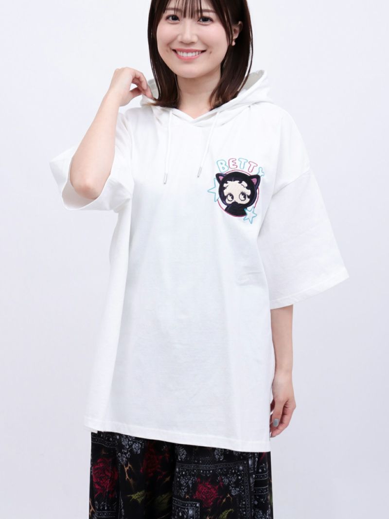 【BETTY BOOP】“サイバーベティ”BIGシルエット半袖TEEパーカー〔別注〕