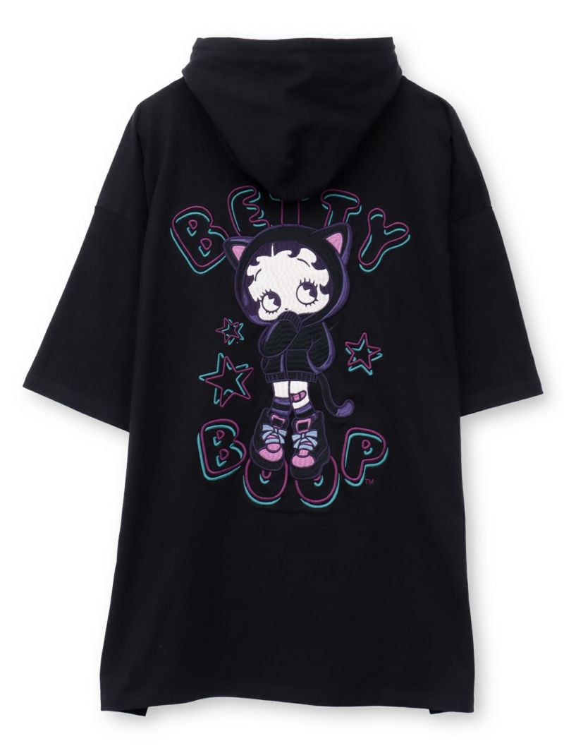 【BETTY BOOP】“サイバーベティ”BIGシルエット半袖TEEパーカー〔別注〕