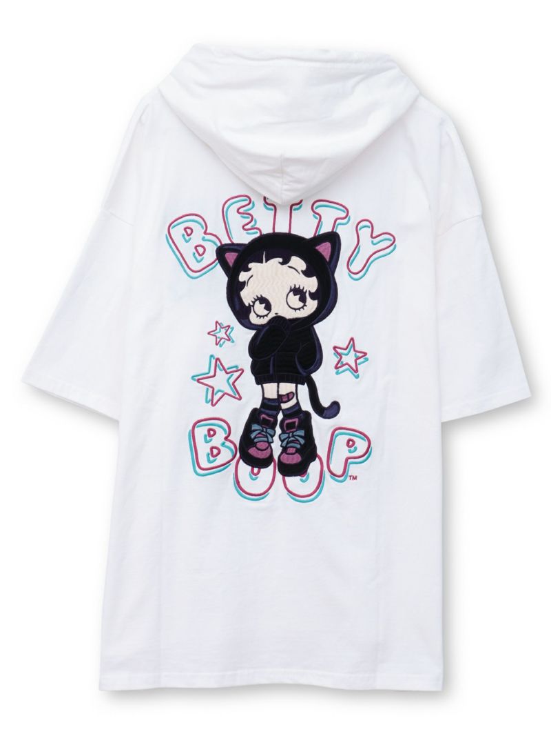 【BETTY BOOP】“サイバーベティ”BIGシルエット半袖TEEパーカー〔別注〕