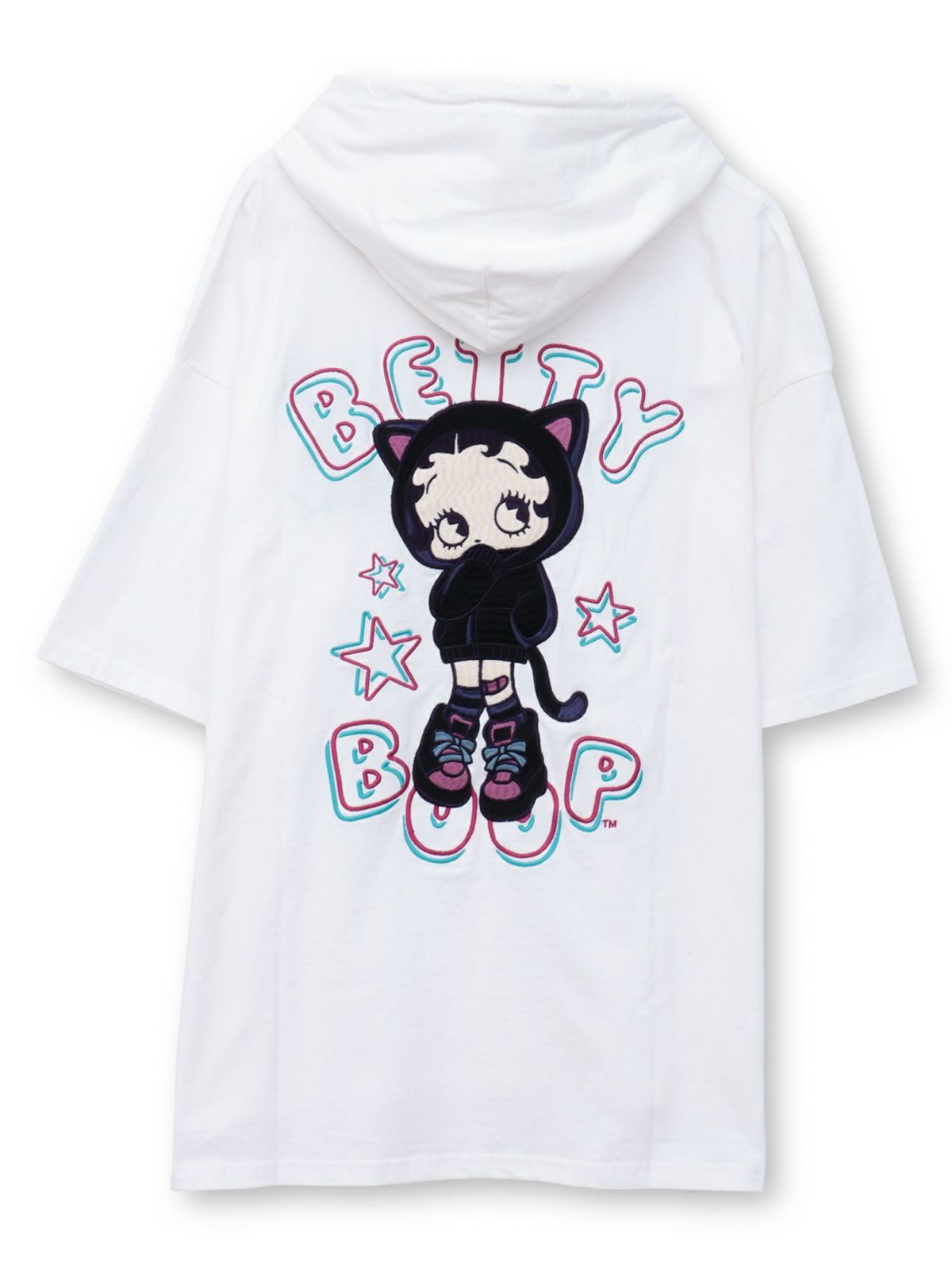 【BETTY BOOP】“サイバーベティ”BIGシルエット半袖TEEパーカー〔別注〕