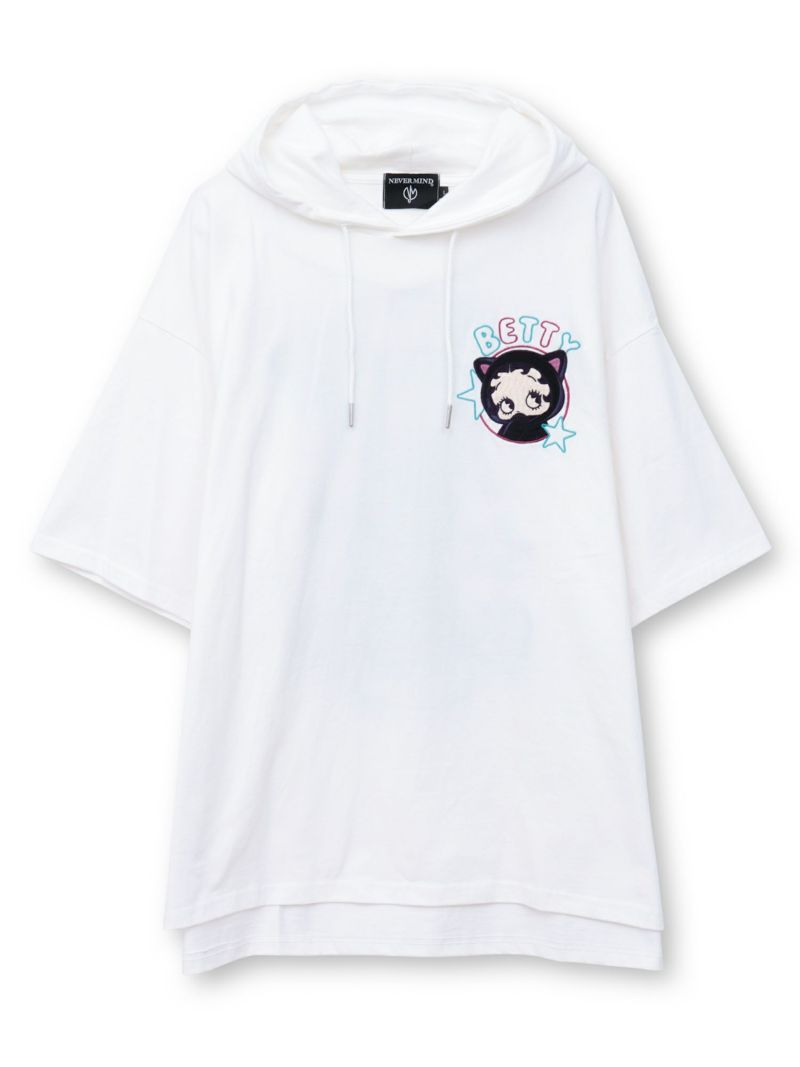 【BETTY BOOP】“サイバーベティ”BIGシルエット半袖TEEパーカー〔別注〕