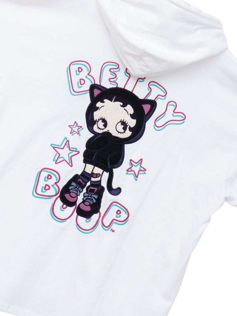 【BETTY BOOP】“サイバーベティ”BIGシルエット半袖TEEパーカー〔別注〕