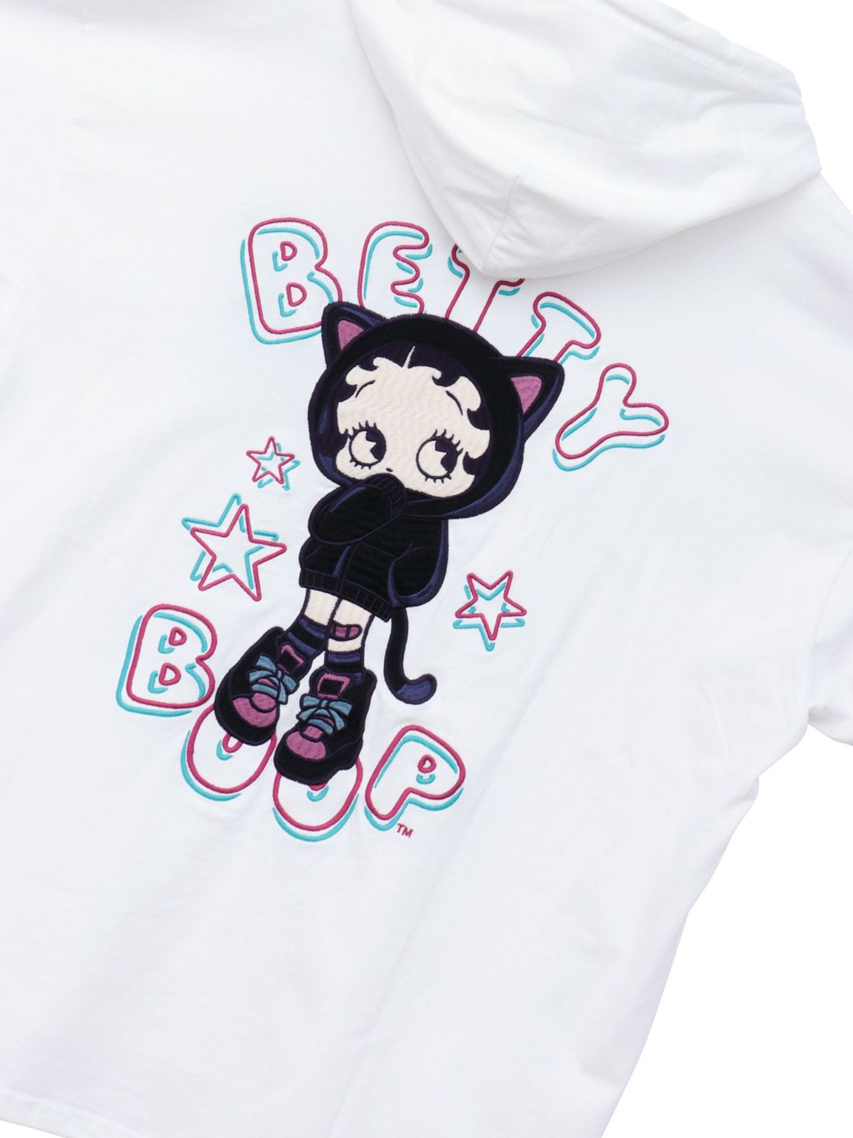 【BETTY BOOP】“サイバーベティ”BIGシルエット半袖TEEパーカー〔別注〕