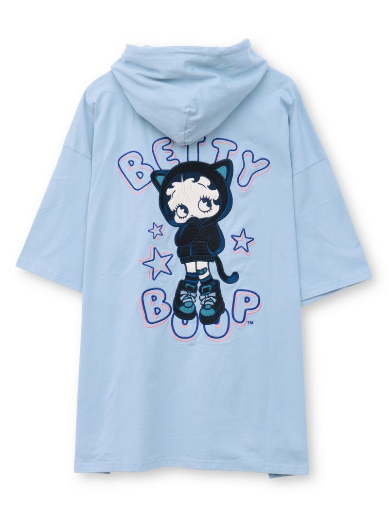 【BETTY BOOP】“サイバーベティ”BIGシルエット半袖TEEパーカー〔別注〕