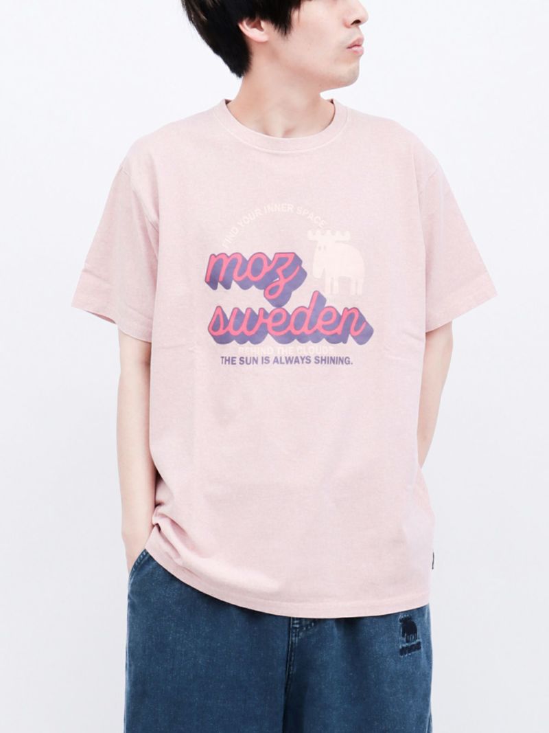 【moz】エルクプリント製品染めTシャツ
