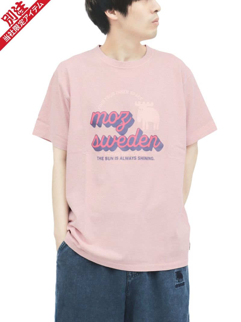 【moz】エルクプリント製品染めTシャツ